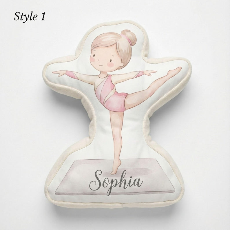 Personalized Gymnast Pillow - Custom Name Gymnastics Gift and Kids Room Decor Gymnast Birthday Keepsake and Sports Team Present