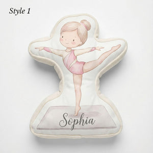 Personalized Gymnast Pillow - Custom Name Gymnastics Gift and Kids Room Decor Gymnast Birthday Keepsake and Sports Team Present