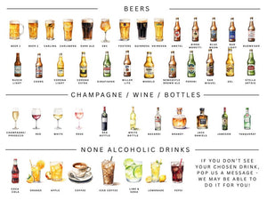 Personalised Couples Drink Poster Canvas | Print Wall Art Watercolour style Valentine's Gift For Couple