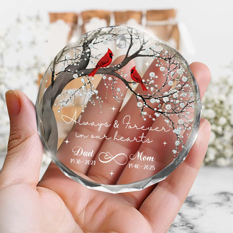 Memorial Ornament, Loss of Mom Dad, Memorial Day Keepsake, Sympathy Gifts, Remembrance Christmas Ornament Dad Mom Memorial Cardinal Ornament