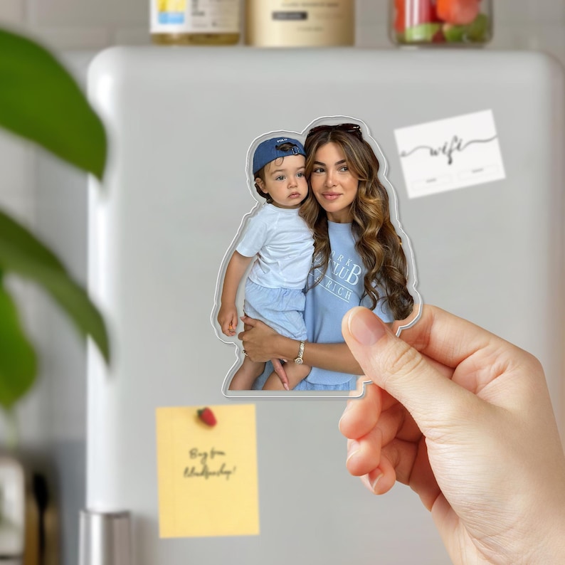 Custom Family Photo Acrylic Magnet: Family 2025 Photo Keepsake Gift