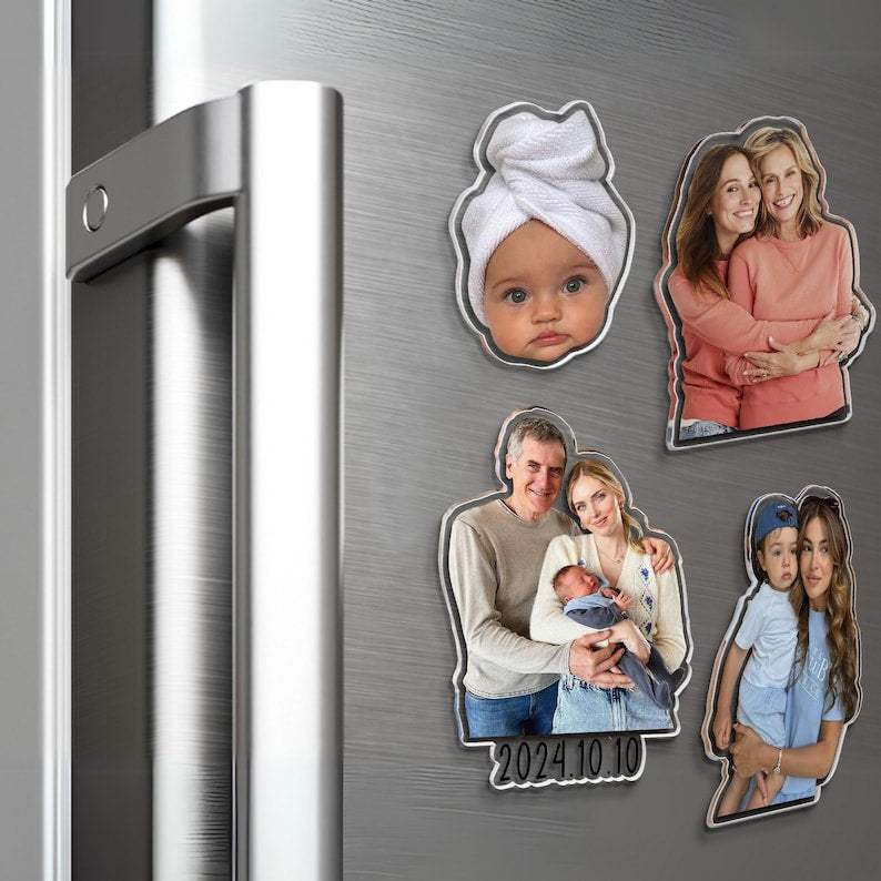 Custom Family Photo Acrylic Magnet: Family 2025 Photo Keepsake Gift