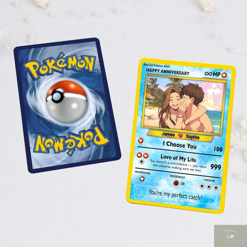 Personal Pokemon Card Examples Personalized Anniversary Pokemon Card, Custom Pokemon Card, Gift For ...