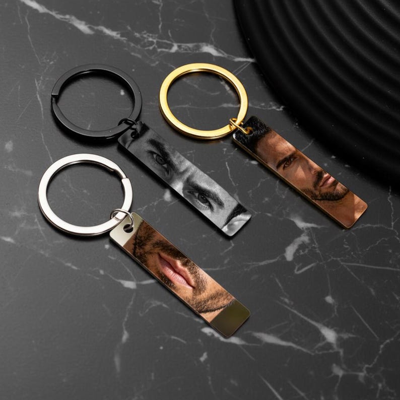 Personalized Eye Photo Keychain - Anniversary Gifts | Custom Couple Keyring, Eye Picture Keychain with Photo for Boyfriend Girlfriend