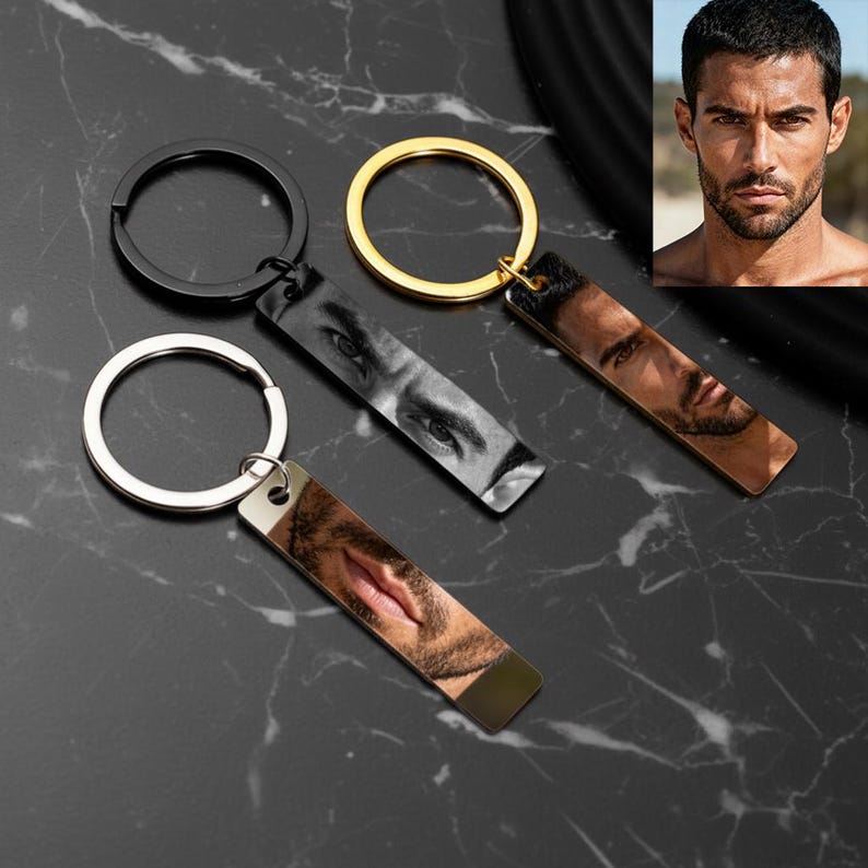 Personalized Eye Photo Keychain - Anniversary Gifts | Custom Couple Keyring, Eye Picture Keychain with Photo for Boyfriend Girlfriend