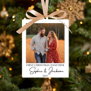 Our First Christmas Married Ornament 2025, Custom Couple Photo Ornament, Newlywed Gifts, Mr & Mrs Ornament, Our First Christmas Together
