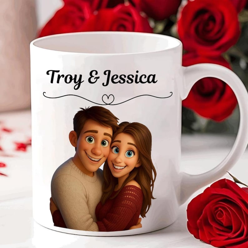 Personalized Couple Picture Coffee Mug, Custom Valentine Gift Mug, Unique Couple Mug, Custom Photo Gift