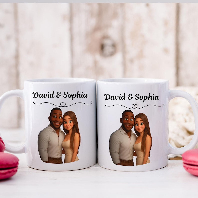 Personalized Couple Picture Coffee Mug, Custom Valentine Gift Mug, Unique Couple Mug, Custom Photo Gift
