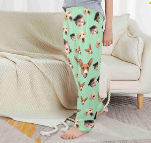 Personalized Face Kid Pajama Pants, Custom Photo Xmas Pajamas, Children Christmas Gift