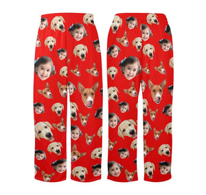 Personalized Face Kid Pajama Pants, Custom Photo Xmas Pajamas, Children Christmas Gift