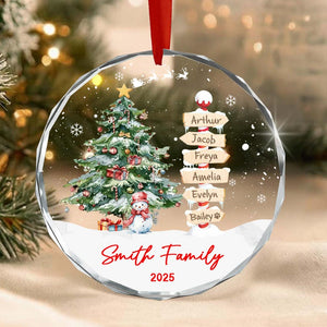 Family Names Christmas Ornament 2025, Personalized Family With Pet Ornaments, Family of 3 4