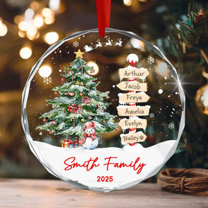 Family Names Christmas Ornament 2025, Personalized Family With Pet Ornaments, Family of 3 4