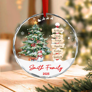 Family Names Christmas Ornament 2025, Personalized Family With Pet Ornaments, Family of 3 4