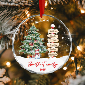 Family Names Christmas Ornament 2025, Personalized Family With Pet Ornaments, Family of 3 4