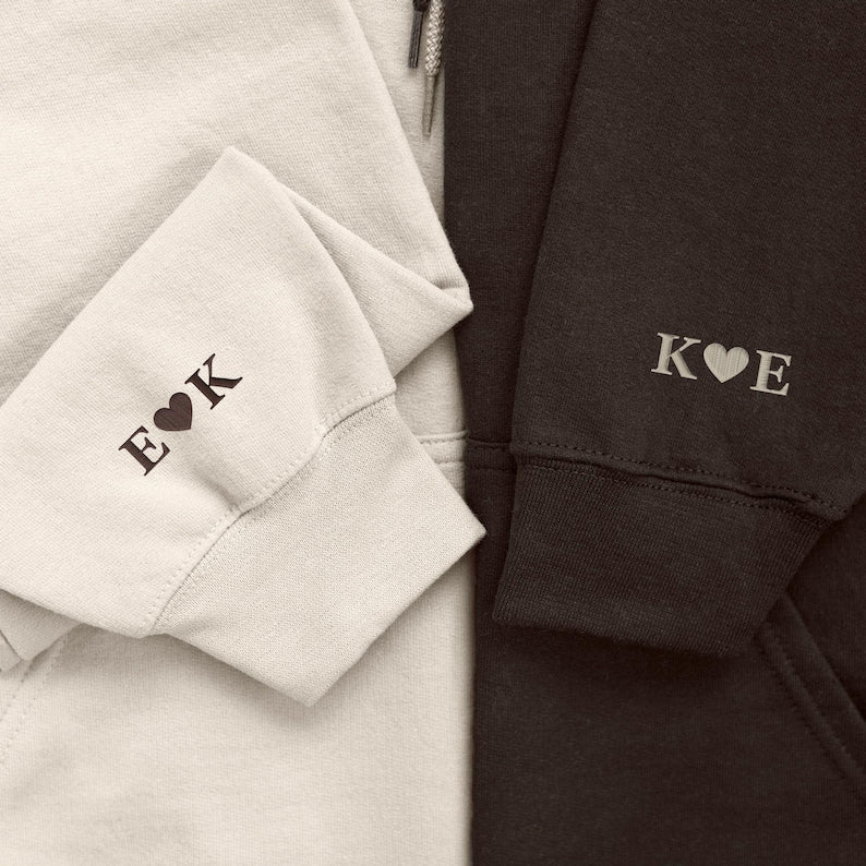 Embroidered Dragon Sweatshirt, Dragon Lover's Embroidered Sweatshirt, Initial With Heart On Sleeve, Anniversary Gift, Valentines Day Gift il_794xN.7498480743_8lqj.jpg