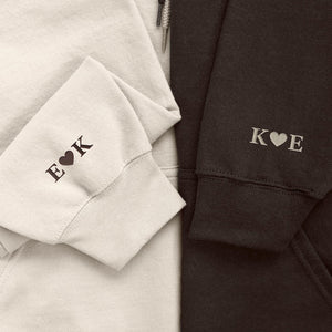 Embroidered Dragon Sweatshirt, Dragon Lover's Embroidered Sweatshirt, Initial With Heart On Sleeve, Anniversary Gift, Valentines Day Gift il_794xN.7498480743_8lqj.jpg