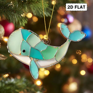 2D FLAT Ocean Sea Life Christmas Acrylic Ornament, Coastal Marine Animal Ornament, Sea Life Decor for Christmas Tree, Beach Coastal Holiday