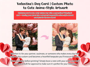 Personalized Pokemon Valentine s Day Card, Custom Anime Photo Card, Valentine Gift, Game Couple Card, Gift for Game Couples,Gift for Him/Her