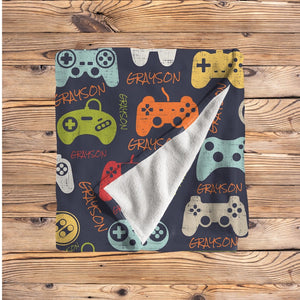 Personalized Gaming Blanket | Gift for Gamers | Teen Boy Gift | Customized Gift for Him | Blanket Gift for Kids | Name Blanket Gift