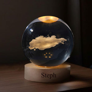 Personalized Solar System Night Light, Galaxy Globe Lamp, Milky Way Crystal Ball, Bedroom Decor, Memorial Astronomy Gift, Christmas Gifts