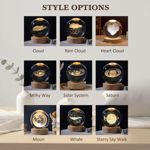 Personalized Solar System Night Light, Galaxy Globe Lamp, Milky Way Crystal Ball, Bedroom Decor, Memorial Astronomy Gift, Christmas Gifts