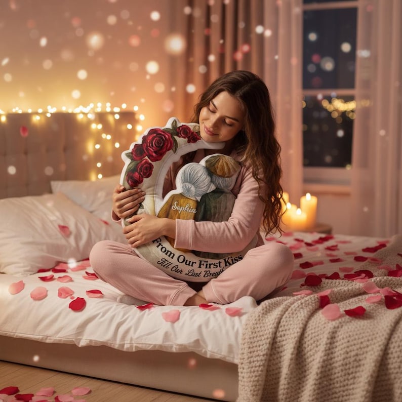 Personalized Pillow Valentines Day Gift for Couple, Pillow Engagement Gift For Couples, Wedding Gifts, Newlywed Gift, Engagement Gift