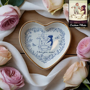 Custom Mom Nana Jewelry Dish, Family Photo Ring Dish , Personalized Portrait Ceramic Christmas , Mom Photo Gift, Family Lover Gift