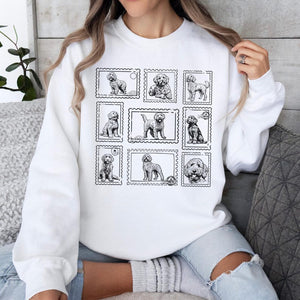 Custom Dog Photo Vintage Stamp Sweatshirt, Dog Mom Crewneck Sweater, Retro Golden Dog Shirt, Gift for Dog Lover, New Dog Owner Mama Gift