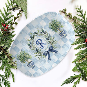 Personalized Platter, Custom Serving Plate, Monogram, Wedding Gift, Family Name Portrait Plate New Home Gift for Newlyweds Chinoiserie Style