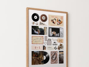 Printable Retro Matchbox Collage Poster Custom Couple Art Personalized Photo Collage Editable Canva Aesthetic Anniversary Gift