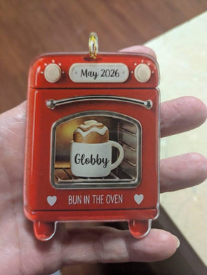 Personalized Bun in the Oven Christmas Ornament - Expecting Baby Announcement - New Mom Gift - Pregnancy Keepsake - 2D Flat Acrylic Ornament