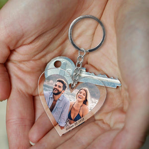 Personalized Heart Keychain Custom Photo Gift Backpack Charm Ornament Valentine's Day gift