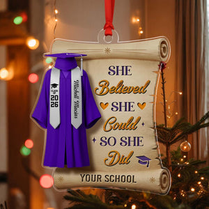 Custom College Graduate Ornament, Personalize Graduation Decorations Class of 2026, Masters Degree Graduation Gift, Graduation Bauble Xmas
