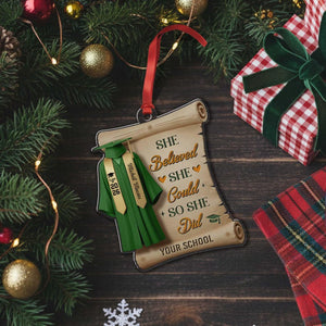 Custom College Graduate Ornament, Personalize Graduation Decorations Class of 2026, Masters Degree Graduation Gift, Graduation Bauble Xmas