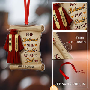 Custom College Graduate Ornament, Personalize Graduation Decorations Class of 2026, Masters Degree Graduation Gift, Graduation Bauble Xmas