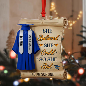 Custom College Graduate Ornament, Personalize Graduation Decorations Class of 2026, Masters Degree Graduation Gift, Graduation Bauble Xmas