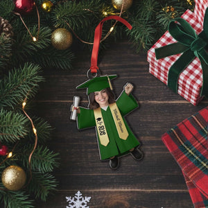 Personalized Graduate Ornament with Photo, Custom Face Graduation Bauble, Grad Class of 2026 Decor, Masters Degree Graduation Gift
