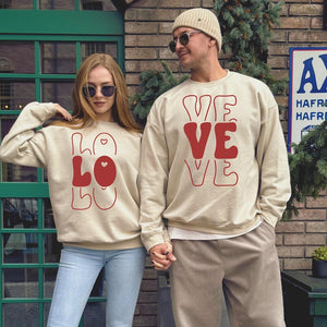 Custom Valentine s Day Love Couple Shirt Set, Love Matching Sweatshirts for Couples, Unisex Romantic Gift Idea Couple Hoodie,Love Pullover