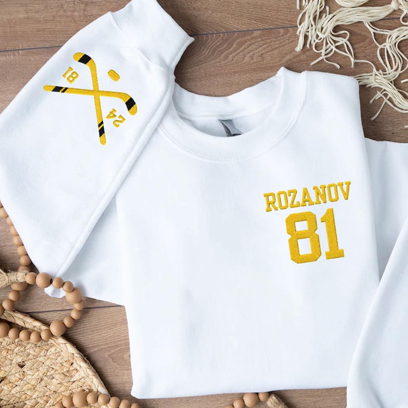 Embroidered Team Hollanov Sweatshirt, Hockey Romance Unisex LGBT Hockey Fan Gift, Ilya Rozanov Heated Rivalry Shirt, Queer Hockey Fan