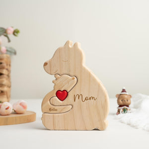 First Mothers Day Gifts, Custom Wooden Mom and Baby Bear Puzzle, Family Home Decor, New Mom Gifts, Daughters First Mothers Day, Bear Mom