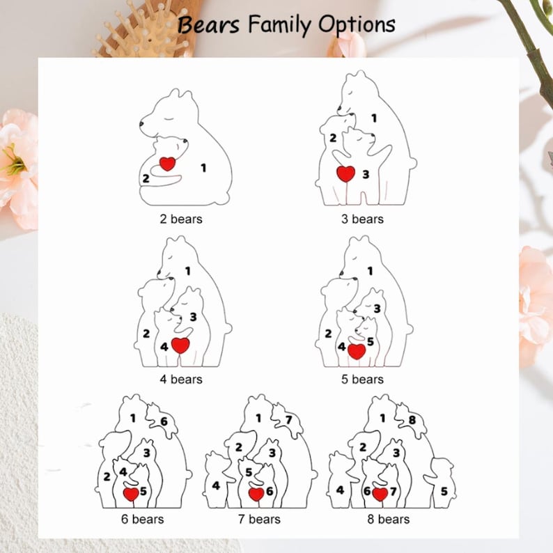 First Mothers Day Gifts, Custom Wooden Mom and Baby Bear Puzzle, Family Home Decor, New Mom Gifts, Daughters First Mothers Day, Bear Mom