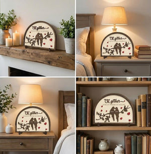 Personalized Wooden Couple Sign, Together Is Right Where We Belong, Custom Name Wood Decor, Wedding & Anniversary Gift