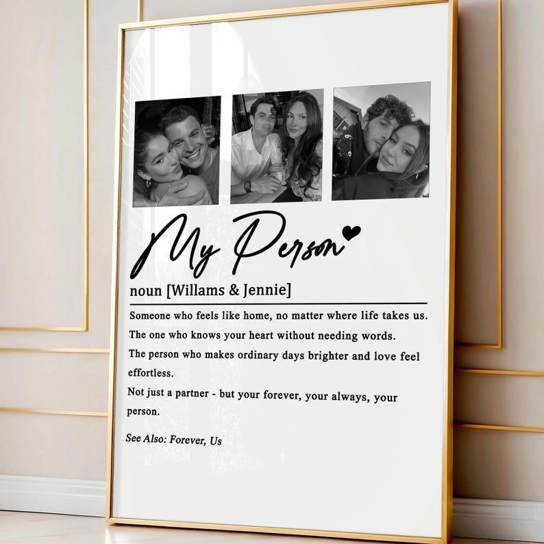 Personalised My Person Definition Print, Photo Gift for Him, Gift for Her, Anniversary Gift, Valentines Gift for Him Her, Gift for Boyfriend