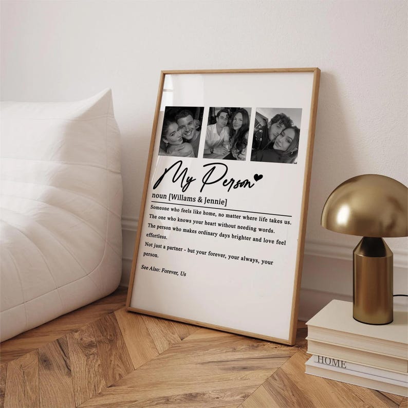 Personalised My Person Definition Print, Photo Gift for Him, Gift for Her, Anniversary Gift, Valentines Gift for Him Her, Gift for Boyfriend