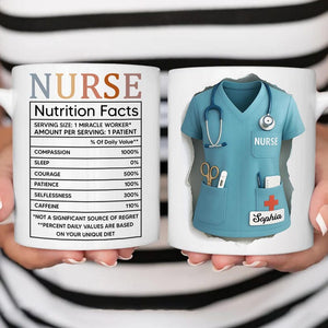 Personalized Coffee Mug Nurse, Stethoscope and Heartbeat, , Gift For Healthcare Workers. Best Nurse Ever, Gift For Nurses
