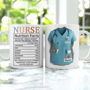 Personalized Coffee Mug Nurse, Stethoscope and Heartbeat, , Gift For Healthcare Workers. Best Nurse Ever, Gift For Nurses