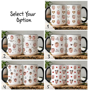 Custom Baby Face Mug, Custom Face Mug, Baby Photo Mug, Your Dogs Face Mug, Custom Photo Mug for Dad, New Grandparents Mug