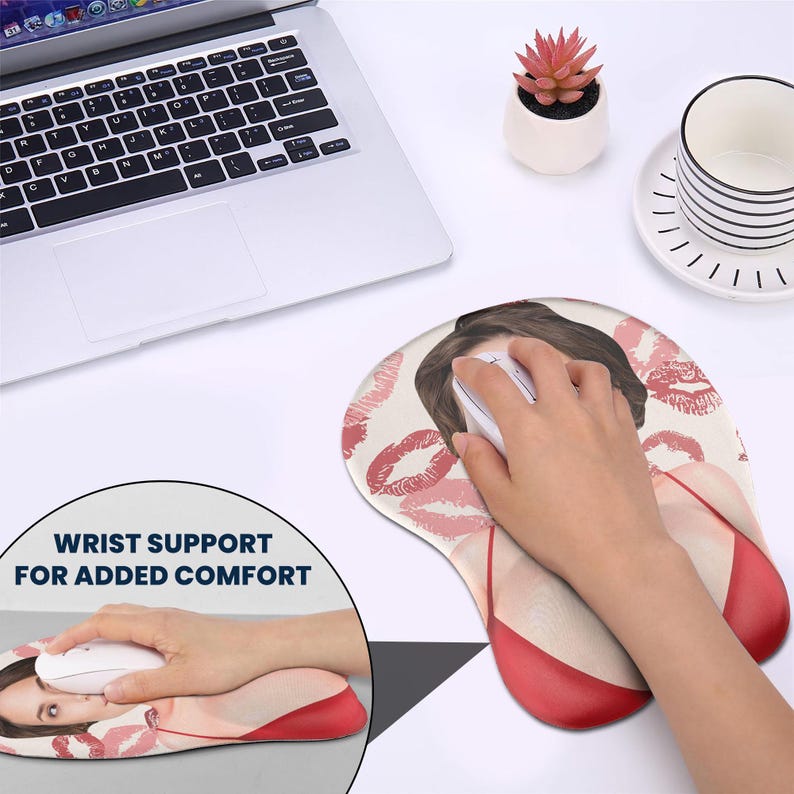 Personalized Photo 3D Mouse Pad, Custom Funny Picture Gift For Wife, Gamer Funny Mouse Pad, Valentine Gift For Him, Coworker Boss Mouse Pad