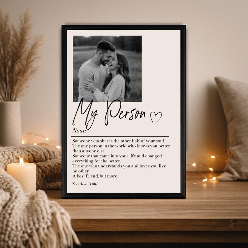 Personalised My Person Definition Print: Custom Photo Gift, Romantic Keepsake, Anniversary Boyfriend/Girlfriend Gift (No Frame)