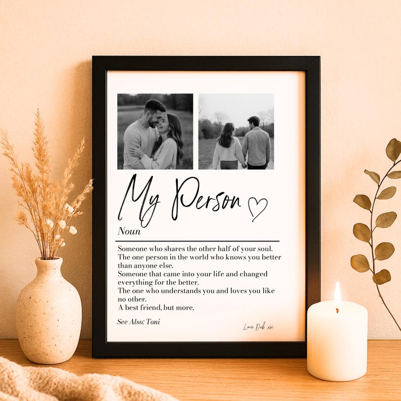 Personalised My Person Definition Print: Custom Photo Gift, Romantic Keepsake, Anniversary Boyfriend/Girlfriend Gift (No Frame)